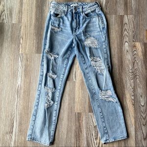 Pacsun Mom Jeans Womens Size 23 High Rise Distressed Light Blue